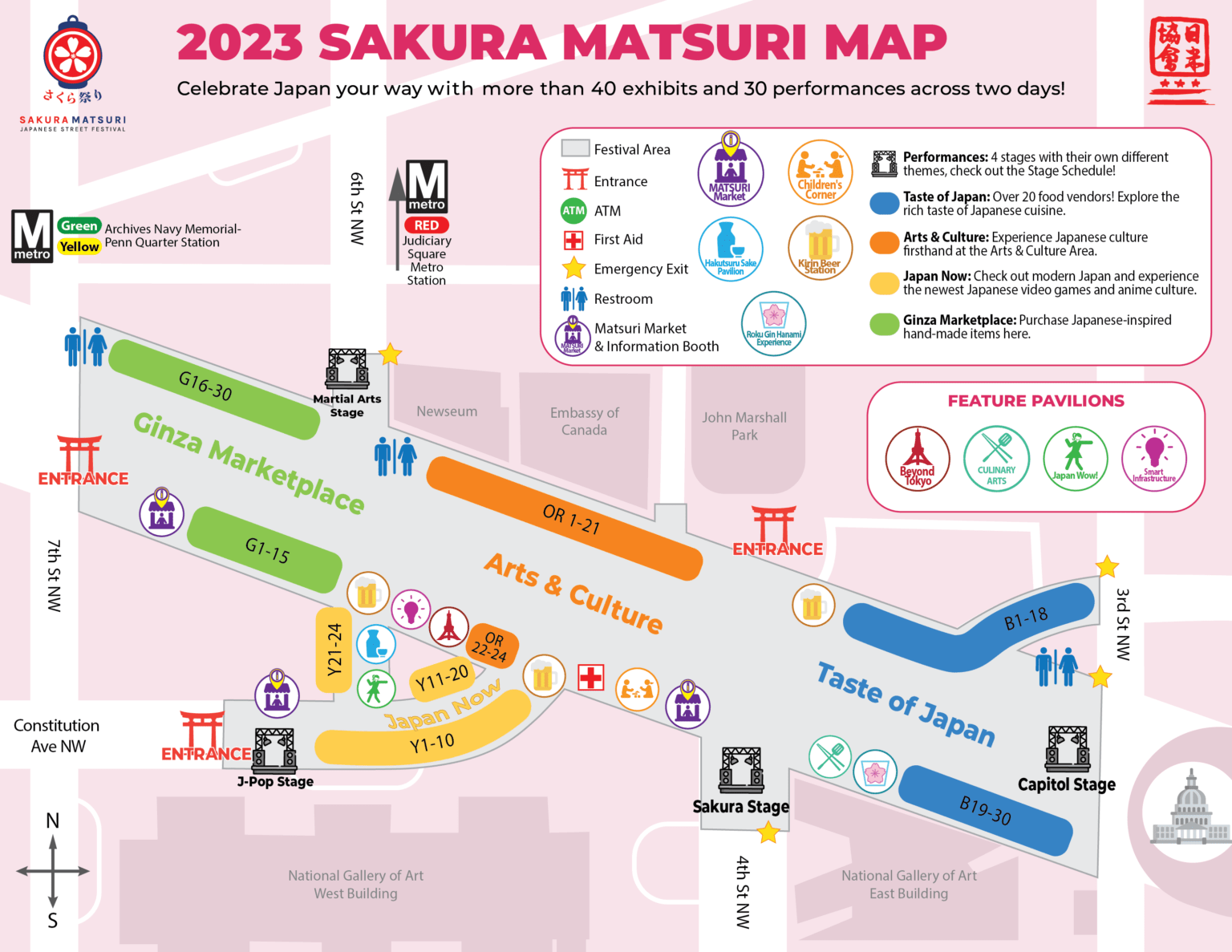 2023 Map Sakura Matsuri Japanese Street Festival
